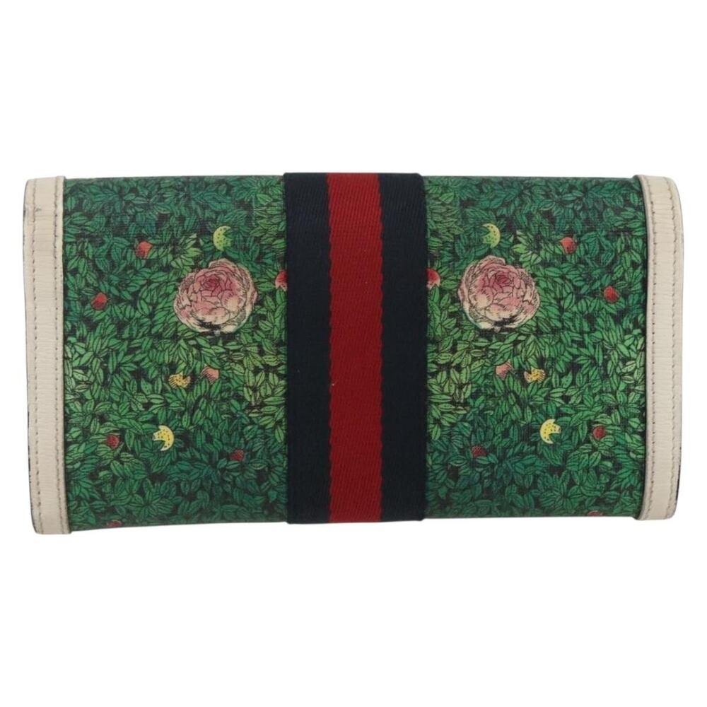 Gucci GG Marmont Web Coated Canvas Yuko Higuchi Wallet Green - Picture 3 of 12